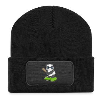 Panda Baseball Baseball Bats - Recycled Patch Beanie - black - Front