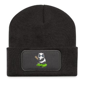 Panda Baseball Battes de baseball - Beanie recyclé à patch - charbon - Devant