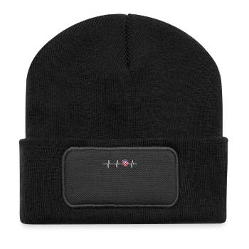 Basketball Heartbeat USA Basketball Player Gift - Recycled Patch Beanie - black - Front