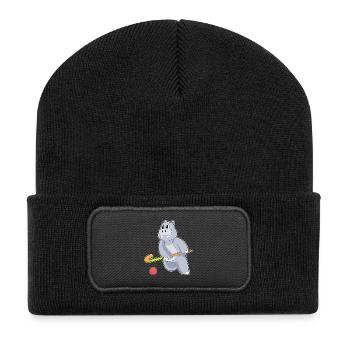 Hippopotamus Hockey sur gazon Stick - Beanie recyclé à patch - noir - Devant