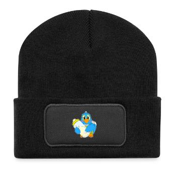 Papagei Babyflasche Milch - Recycelte Patch Beanie - Schwarz - Vorne