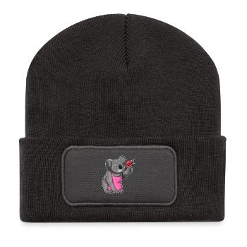 Koala Hairdresser Hair Dryer - Recycled Patch Beanie - dark grey - Front