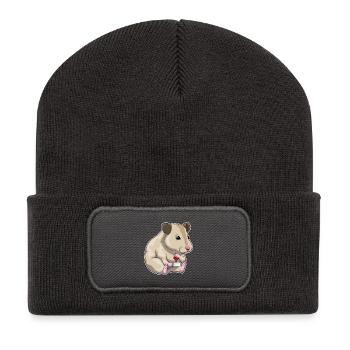 Hamster Gamer Contrôleur - Beanie recyclé à patch - charbon - Devant
