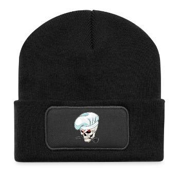 Cuisson de crâne cuillère cuisinière - Beanie recyclé à patch - noir - Devant