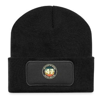 47. Geburtstag so sieht man mit 47 Retro Geschenk - Recycelte Patch Beanie - Schwarz - Vorne