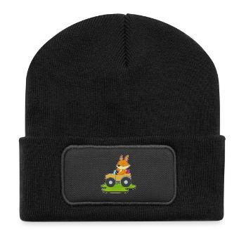 Fuchs Auto - Recycelte Patch Beanie - Schwarz - Vorne