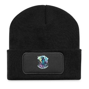 Fashion sense Octophus mit Zylinder - Recycelte Patch Beanie - Schwarz - Vorne