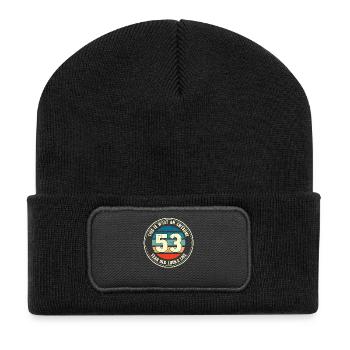 53ème anniversaire pour que vous voyiez avec 53 cadeau rétro - Beanie recyclé à patch - noir - Devant
