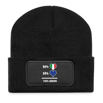Europe et Italie 100% drapeaux fantastiques - Beanie recyclé à patch - noir - Devant