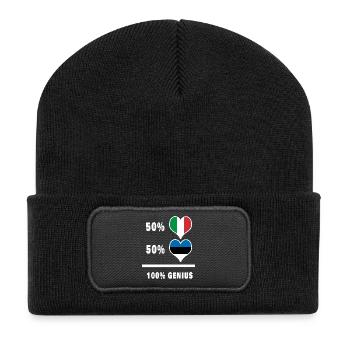 Estonia and Italy 100% fantastic flags - Recycled Patch Beanie - black - Front
