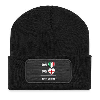 Angleterre et Italie 100% drapeaux fantastiques - Beanie recyclé à patch - noir - Devant