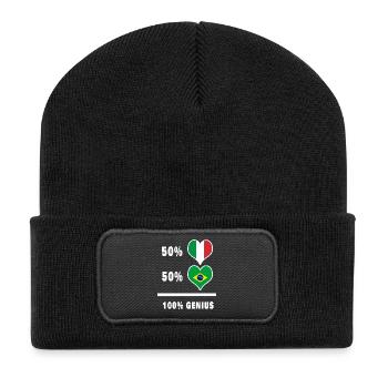 Drapeaux 100% fantastiques du Brésil et de l’Italie - Beanie recyclé à patch - noir - Devant