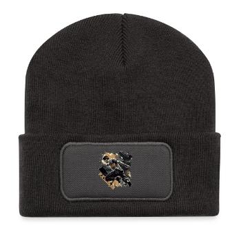 Coureurs de parkour avec lettrage - Beanie recyclé à patch - charbon - Devant