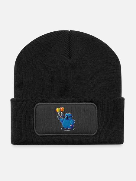 The little fitness monster - Recycled Patch Beanie - black