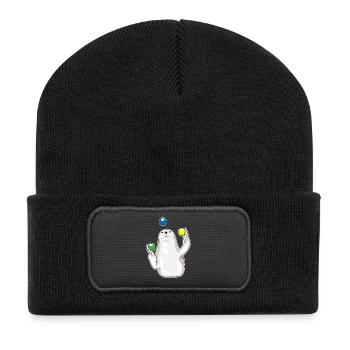 Seal juggler juggling - Recycled Patch Beanie - black - Front