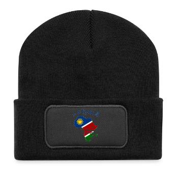 Namibie Carte de l’Afrique utilisée - Beanie recyclé à patch - noir - Devant