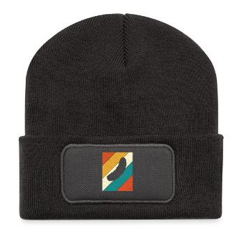 Gurke Gewürzgurke Kukumer Retro Saure Gurke - Recycelte Patch Beanie - Dunkelgrau - Vorne
