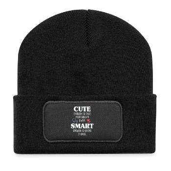 Cute Enough To Take Your Breath Away Arzt Ärztin - Recycelte Patch Beanie - Schwarz - Vorne