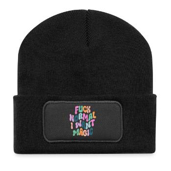 Fuck Normal I want Magic - Recycelte Patch Beanie - Schwarz - Vorne