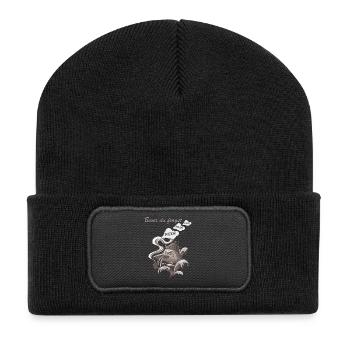 Bevor du fragst Nein lustiges Spaß Vogel Geschenk - Recycelte Patch Beanie - Schwarz - Vorne