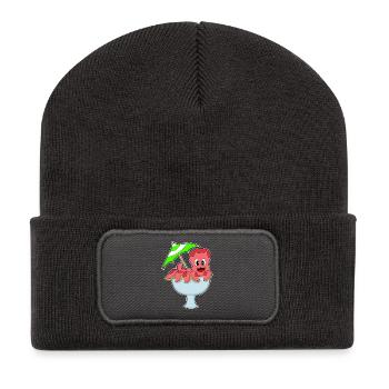 Octopus Birthday Party Umbrella - Recycled Patch Beanie - dark grey - Front