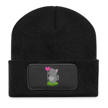 Ballon Chat - Beanie recyclé à patch - noir - Devant