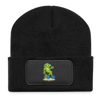 Plongeon de plongée de nage - Beanie recyclé à patch - noir - Devant