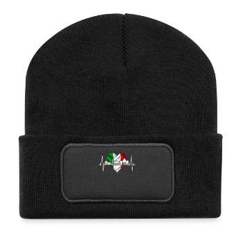 Rome Colisée Heartbeat Roma Skyline Rome Italie - Beanie recyclé à patch - noir - Devant