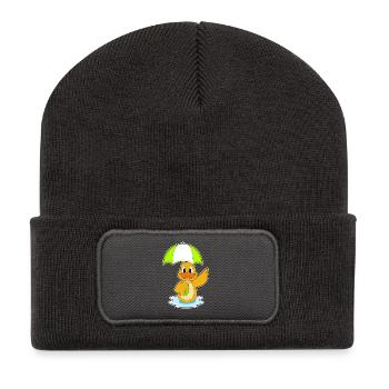 Parapluie de canard - Beanie recyclé à patch - charbon - Devant