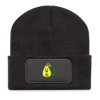 Katze Avocado - Recycelte Patch Beanie - Dunkelgrau - Vorne