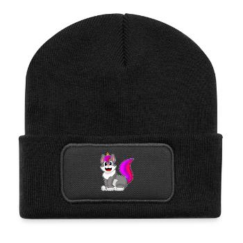 Licorne de chat - Beanie recyclé à patch - noir - Devant