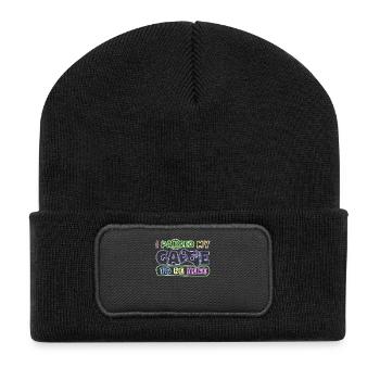 I Paused My Game To Be Here Funny Video Game - Beanie recyclé à patch - noir - Devant