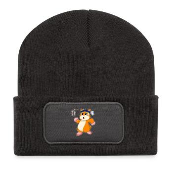 Graines de hamster - Beanie recyclé à patch - charbon - Devant