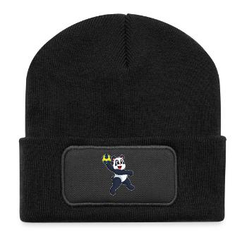 Panda Handball Player Handball - Recycled Patch Beanie - black - Front