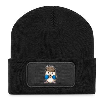 Igel Boxer Boxhandschuhe Boxen - Recycelte Patch Beanie - Schwarz - Vorne