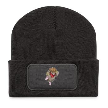 Taupe Cowboy Chapeau de cow-boy - Beanie recyclé à patch - charbon - Devant