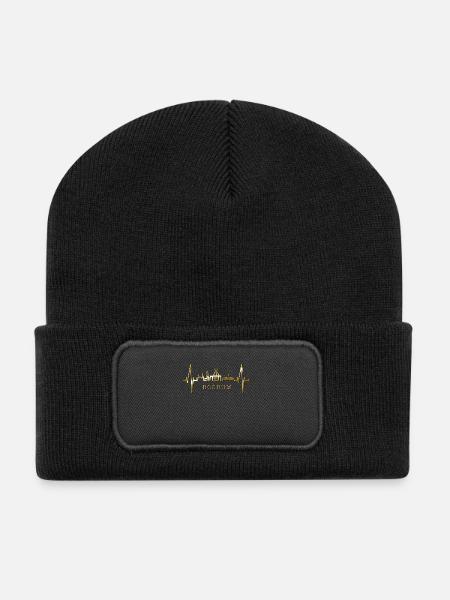 Bochum Herzschlag Bochumer Skyline Heimat Ruhrpott - Recycelte Patch Beanie - Schwarz