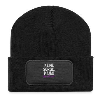 Keine Sorge Mama Mir Gehts Gut Festival Party Mum - Recycelte Patch Beanie - Schwarz - Vorne