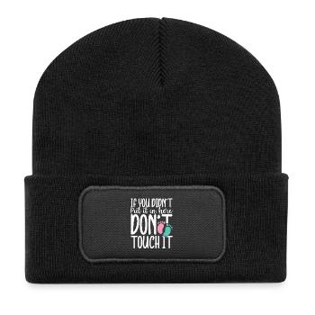 If you didn t put in here don t touch it - Recycelte Patch Beanie - Schwarz - Vorne
