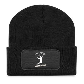 J'Peux Pas J'ai Badminton Cadeau humoristique - Beanie recyclé à patch - noir - Devant