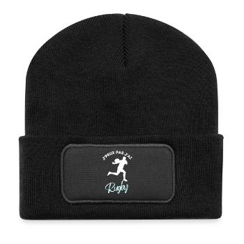Je Peux Pas J'ai Rugby cadeau humoristique - Beanie recyclé à patch - noir - Devant