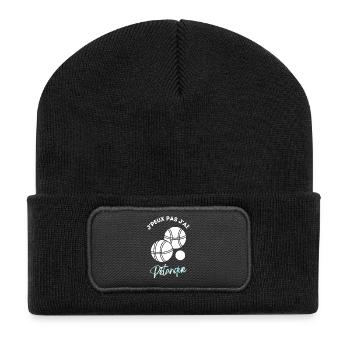 J'peux pas j'ai petanque cadeau humoristique - Beanie recyclé à patch - noir - Devant