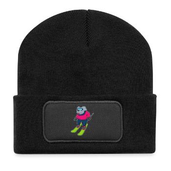 Ski Chien Ski Sports d’hiver - Beanie recyclé à patch - noir - Devant