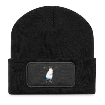 Pinguin Inline skating Inline skates - Recycelte Patch Beanie - Schwarz - Vorne