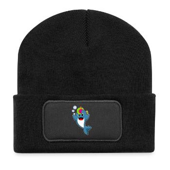 Licorne dauphin - Beanie recyclé à patch - noir - Devant