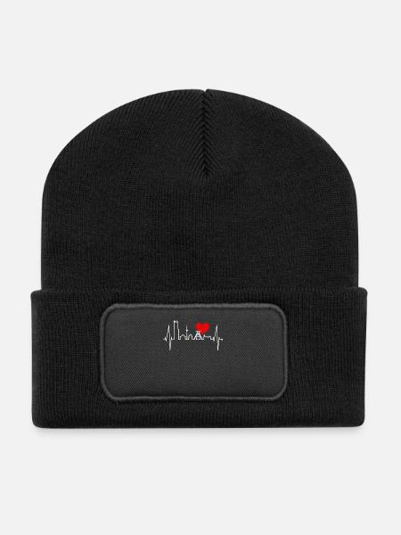 Essen Skyline Herzschlag Ruhrpott Fan Herz Essener - Recycelte Patch Beanie - Schwarz