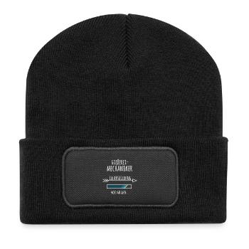 Gießereimechaniker Ausbildung Beruf Geschenk - Recycelte Patch Beanie - Schwarz - Vorne