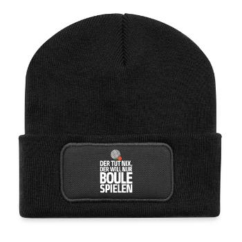 Der tut nix der will nur Boule spielen Petanque - Recycelte Patch Beanie - Schwarz - Vorne
