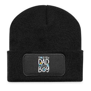 Proud new dad it s a boy - Recycelte Patch Beanie - Schwarz - Vorne