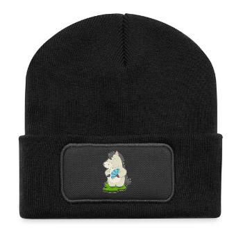Éventail de main de cheval - Beanie recyclé à patch - noir - Devant